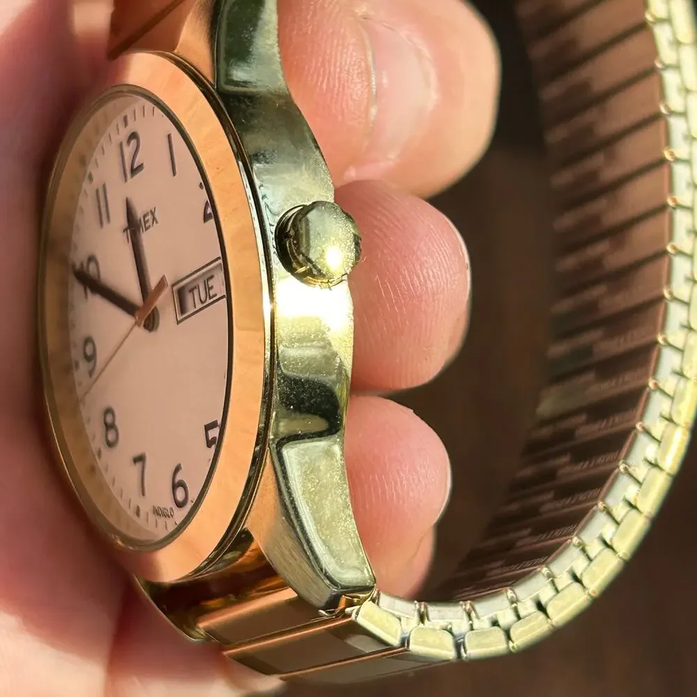 Timex Gold Tone Women's Watch with White Dial